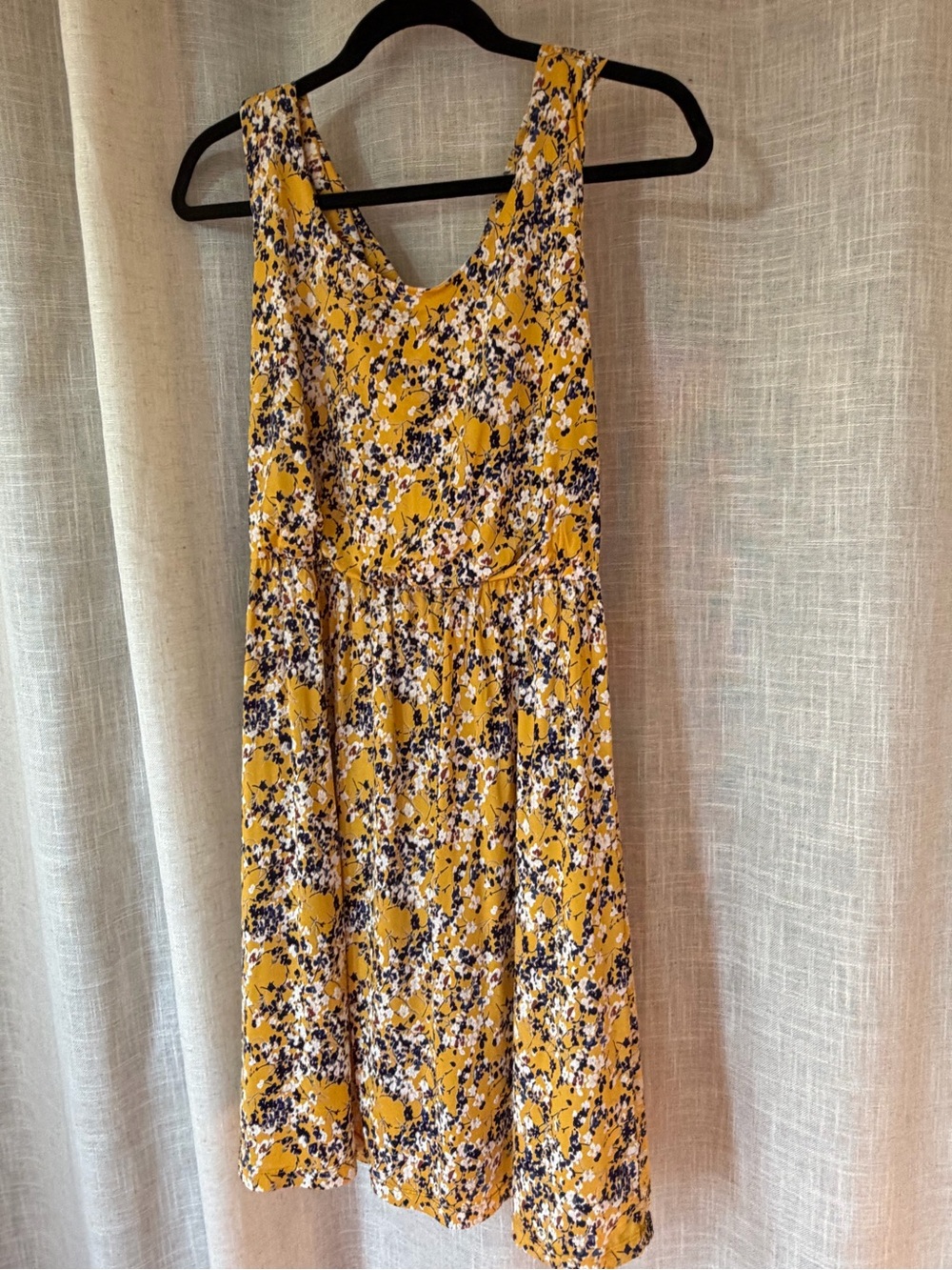 Yellow Floral Sleeveless Summer Dress